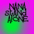 Four- of stylized text 'NINE STONE ALONE' with shifting green and purple gradients, each showing distinct pixel-level variations in lettering and background color distribution