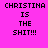 Pixelated text on a pink background with blue rectangular overlays shifting across the words.