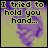 A two-panel pixel art contact sheet with text and abstract backgrounds, showing a sequential animation of changing phrases.