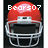 Red football helmet with silver face mask on black background; left side shows 'Bears07' text, right side shows '#99' text.