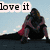 Four- shows a person in various poses with text overlays: 'love it', 'fly away', and 'BFFs mode' on blue sky backgrounds