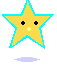 Six yellow star-shaped icons with cyan outlines display varying facial expressions against a gray background, each positioned above a light purple cloud shape.