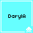 Four identical light blue square each contain black text 'DorylA' and a white pixelated alien icon in the bottom-right corner