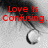 A four- of grayscale images with red text overlays showing sequential phrases about love, each with a single teardrop