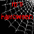 Animated Halloween-themed icon with red text and spiderweb background, showing subtle pixel changes across frames.