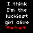 Pixelated text reads "I think I'm the luckiest girl alive" above red heart symbols on a black background.