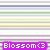 Static image with horizontal striped background and purple text reading 'Blossom<3' on left side.