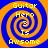 Four identical pixelated spiral icons with blue and orange rings, each displaying yellow text reading "Guitar Hero 3 Is Awsome" in a retro font.