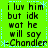 Green background with black text reading "i luv him but idk wat he will say -Chandler" in four identical quadrants, separated by light blue dashed lines and star symbols.