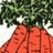 Pixelated image of orange carrots with green tops on white background, adjacent to black with orange text reading 'I Found A Carrot' in pixel font