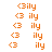 Orange pixelated text 'Bily' and 'bly' with a stylized 'B' on white background, animated across showing progressive character reduction