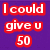 Pixelated text on purple background with red shapes; white lettering reads 'I could reasons give u 50 Yi should be the one u choose <3'