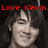Pixelated image of a person with dark hair and light skin, overlaid with red text reading "Love Kevin." against a black background.