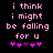 Pixelated pink text on black background reads "i think i might be falling for u" with five heart symbols below, two versions differ in heart color sequence.