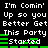Pixelated text displays 'I'm Comin' Up so you Better Get This Party Started' in white on black with green horizontal bars, repeating across two