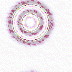 A circular pattern of concentric rings in muted pink, white, and gray tones on a plain background.