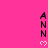 A static image with a bright pink background displays three vertical of black text reading "ANN" above a small pink heart symbol, with a gray rectangular shape at the bottom right