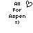 Pixelated black text and symbols on white background: 'All For Aspen =)' with a heart outline above the text.