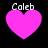 Four pink heart shapes with the text 'Caleb' above each, displayed in a on black background