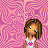 Pixelated character with brown hair and white top with pink heart, against pink patterned background, text reads "i'm so hot, i turn myself on!" with one "on!" in pink.
