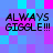 Pixelated text 'ALWAYS GIGGLE!!!' repeated in four quadrants on a blue and pink checkered background.