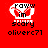Red background with white crown icon containing 'KAWW im' text, 'scary' text below, and 'oliverc71' text at bottom; three identical frames with one frame showing partial transparency.