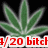 Green cannabis leaf icon with red text overlays reading '4/20 bitch get high as fuck' on black background.