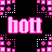 A 48x48 pixel animated contact sheet displaying a repeating pattern of pink text and robot icons on black background with gray transparency overlay.