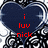 Two heart-shaped icons with dark blue centers and white outlines, each displaying red text on a pixelated background.