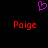 A static image with a black background, purple pixelated heart symbol at top center, and two red 'Poige' text elements below.