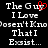 Pixelated text on black background with red heart symbol replacing 'u' in 'Guy', repeated twice side-by-side.