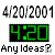 Pixelated digital display showing date, time, and text on a gray background with green and black elements.