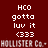 Static pixel art icon with white text on a dark red background, featuring 'HCO gotta luv it <333' and blurred bottom text.