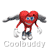 Animated contact sheet of a red heart-shaped cartoon character with blue eyes and gray wings performing various poses on a white background, labeled "Coolbuddy" beneath each frame.