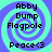 Four identical pixelated icons arranged in a , each featuring text over a blue and cyan spiral background