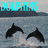 Animated sequence of dolphins leaping from water with text and heart symbols changing across frames.