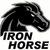 Black and white pixelated horse head icon with "IRON HORSE" text below, showing three distinct visual states across observations.