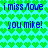 Pixelated blue text on cyan background with green heart pattern, repeating 'i miss /love you mike!' in two