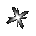12 grayscale starburst and cross-shaped icons with varying sizes, shapes, and animation states on a gray background