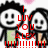 Pixelated cartoon figures holding hands with red text overlays reading 'I LUV YOU ALEX' and '<<333 BFFL'S' on a white background.