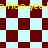 Yellow text reading "yee-b-hoo yee-b-hoo" appears over a checkered background with red and light blue squares, transitioning to diamond-shaped patterns.