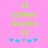 Pixel art icon with pink background showing green text and symbols, blue flower-like shapes at bottom, two identical frames side-by-side.