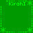 Green background with repeating pixelated text and symbols forming a symmetrical pattern.