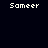 Four display the word 'Sameer' in white pixelated text against varying blue backgrounds, with one having a black background