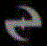 Pixelated abstract shape with multicolored gradient on black background, surrounded by scattered colored pixels.