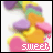 Pixelated candy hearts in purple, green, yellow, orange, and pink arranged diagonally with 'sweet' text at bottom right.