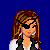 Pixel art contact sheet showing multiple frames of a pirate-themed character with brown hair, black eye patch, white shirt, black vest, and brown belt pouches against blue background with green text "Love Pirates".
