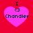 Four identical pink heart-shaped icons on red background with 'I <3 Chandler' text, each showing slight pixel variation across frames.