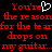 Red pixelated text on black background with a white heart symbol replacing the 'o' in You're, repeated twice side-by-side.