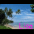 Animated beach scene with two versions of the name 'Lisa' in different colors, showing a tree's position shift across frames.